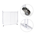Bezpečnostná bránka 65–106 cm na schody a dvere, oceľová, s kolieskami, biela, ECOTOYS Bezpečnostná bránka 65–106 cm na schody a dvere, oceľová, s kolieskami, biela, ECOTOYS