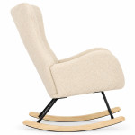 Hojdacie kreslo s ušami, relaxačné, látka bouclé teddy, krémová, ModernHome Hojdacie kreslo s ušami, relaxačné, látka bouclé teddy, krémová, ModernHome
