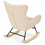 Hojdacie kreslo s ušami, relaxačné, látka bouclé teddy, krémová, ModernHome Hojdacie kreslo s ušami, relaxačné, látka bouclé teddy, krémová, ModernHome