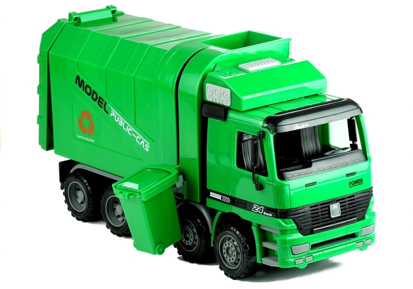 LEAN TOYS Smetiarske auto s košom - zelené