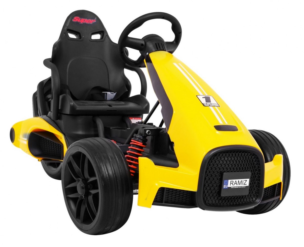 RAMIZ ELEKTRICKÉ AUTÍČKO - MOTOKÁRA  BOLID XR-1- ŽLTÉ - 2 x 35W - 12V/7Ah - 2025
