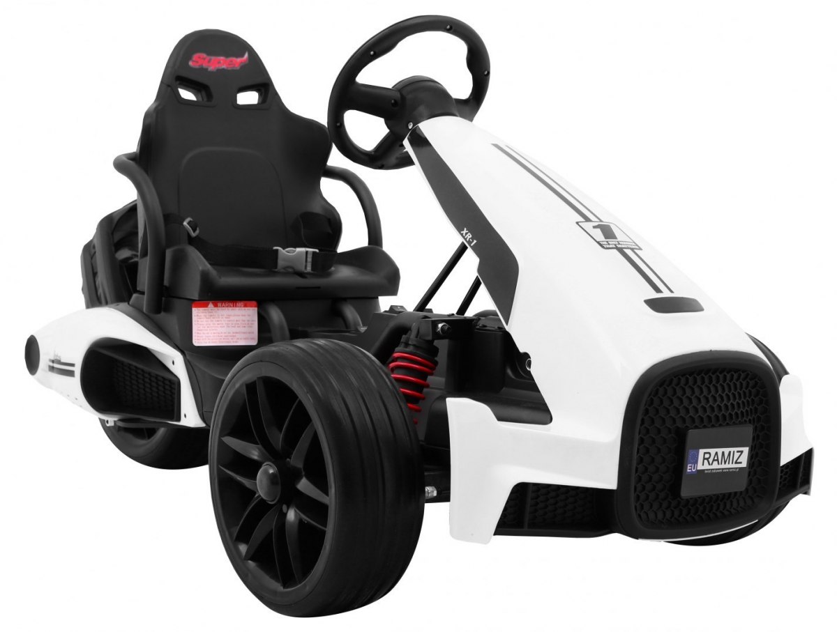 RAMIZ ELEKTRICKÉ AUTÍČKO - MOTOKÁRA  BOLID XR-1- BIELE - 2 x 35W - 12V/7Ah - 2025