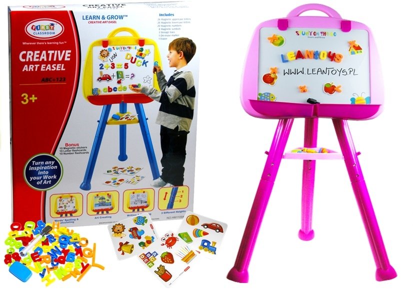 LEAN TOYS Magnetická tabuľa - ružová