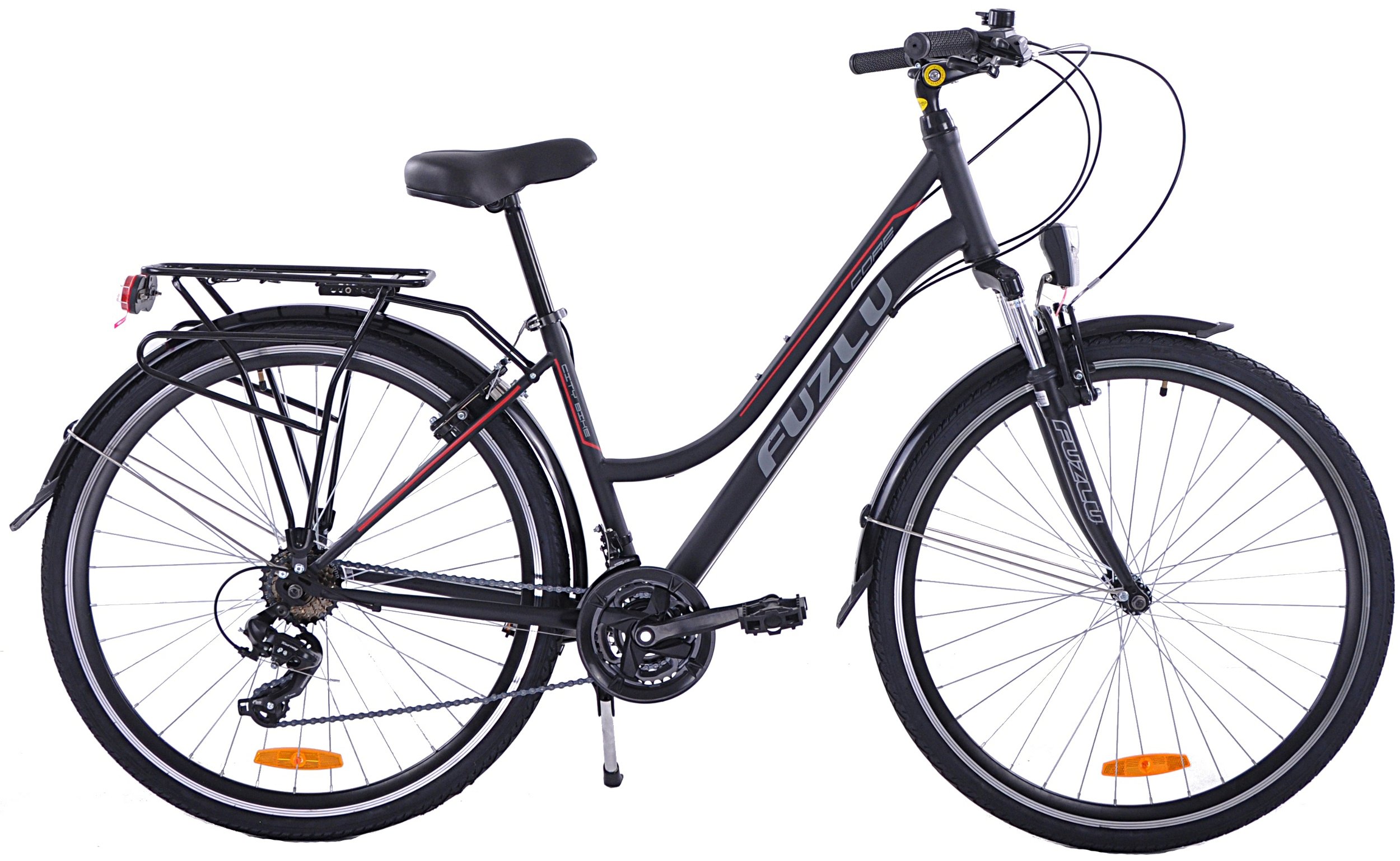 Fuzlu Trekingový bicykel Core Dámsky Čierno-červený 28&quot; 17&quot; 2023