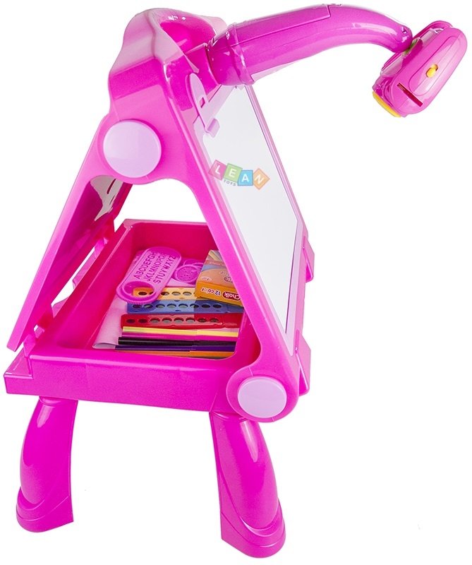 LEAN TOYS Tabuľa s projektorom Ružová