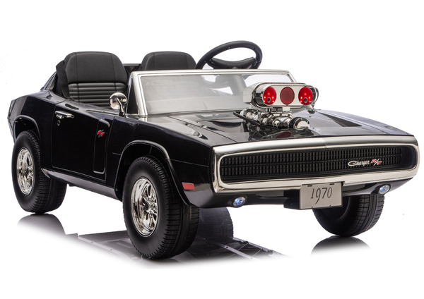 LEAN CARS Elektrické autíčko Dodge Charger R/T DLS-K12 - čierne - 2x200W- BATÉRIA - 24V 7Ah - 2026