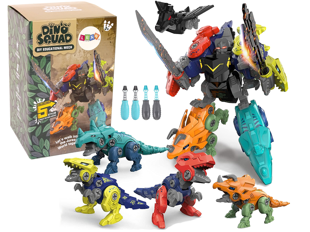 LEAN TOYS Stavebnica 5v1 dinoroboty