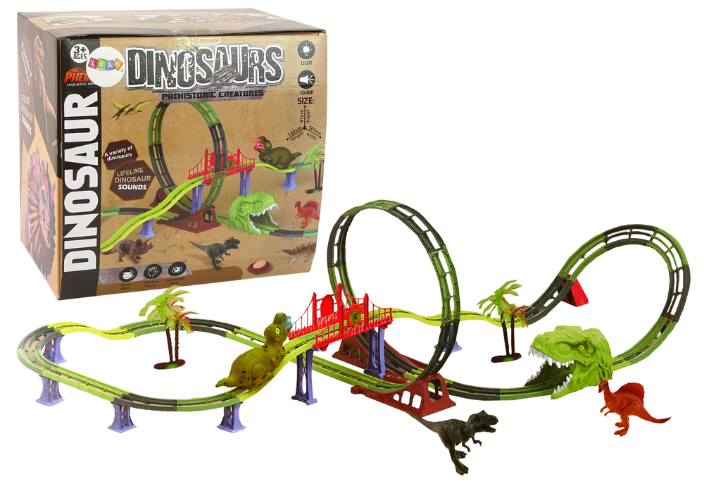 Lean Toys Dinosauria dráha s príslušenstvom