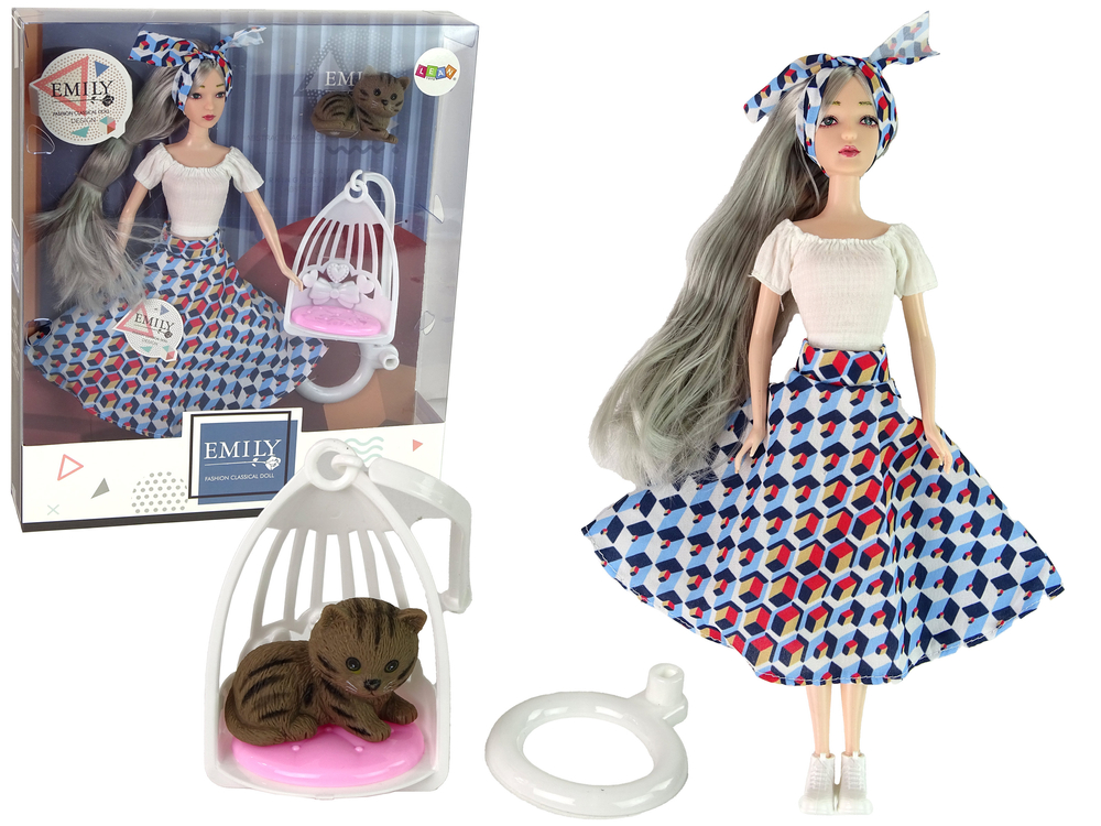 Lean Toys Súprava bábiky Emily s mačiatkom