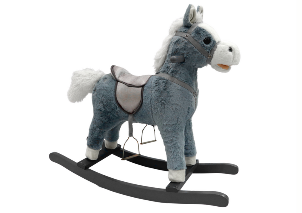 LEAN TOYS Hojdací koník – sivý