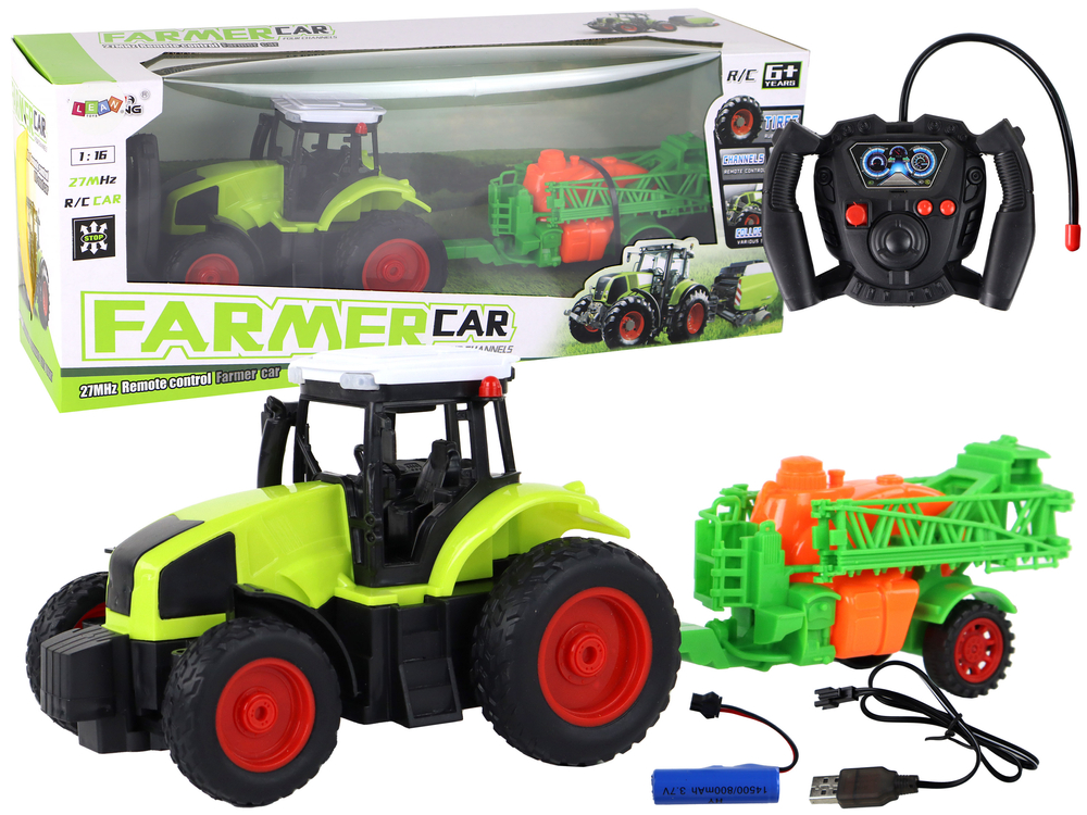 LEAN TOYS RC Traktor s postrekovačom 1:16