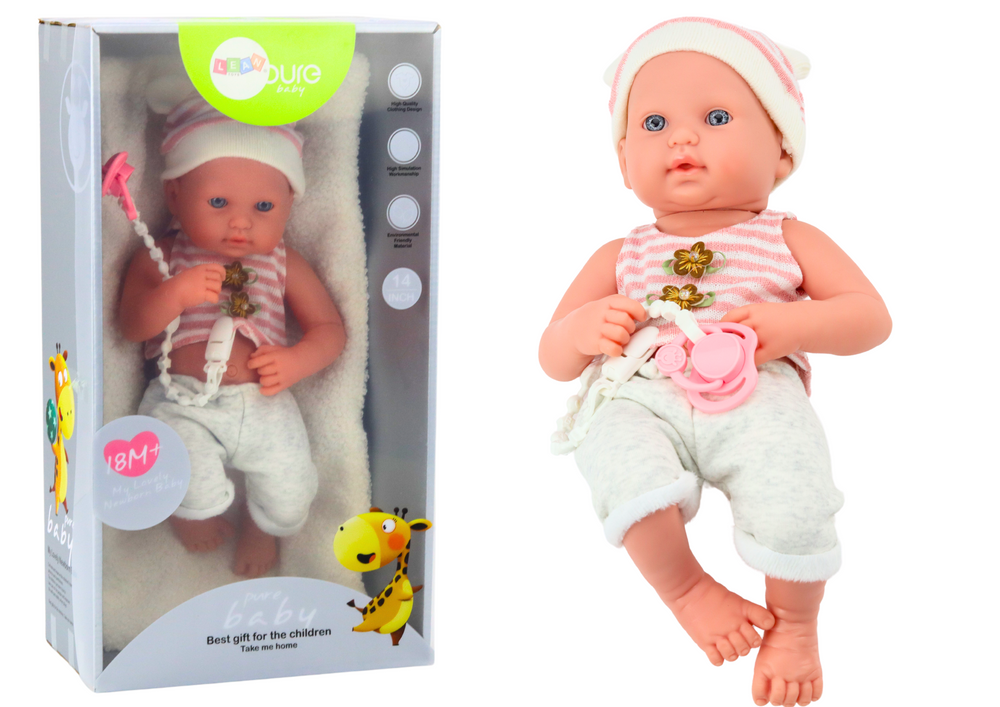 Lean Toys Bábika v bielo-ružovom oblečení s príslušenstvom