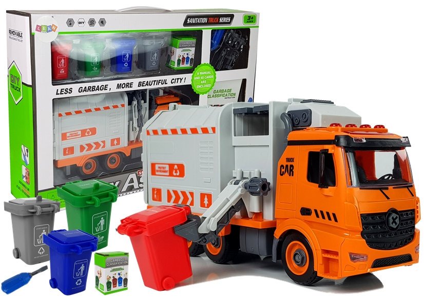 LEAN TOYS Smetiarske auto s príslušenstvom