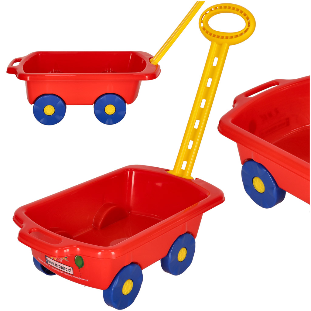IKO Plastový vozík s rukoväťou - červený