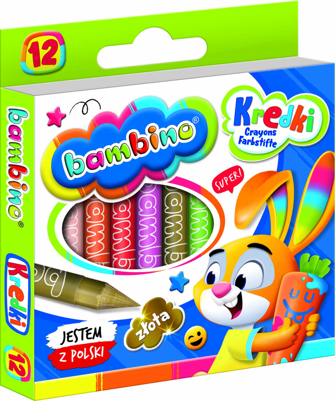 IKO Farebné pastelky BAMBINO Crayons – 12 farieb