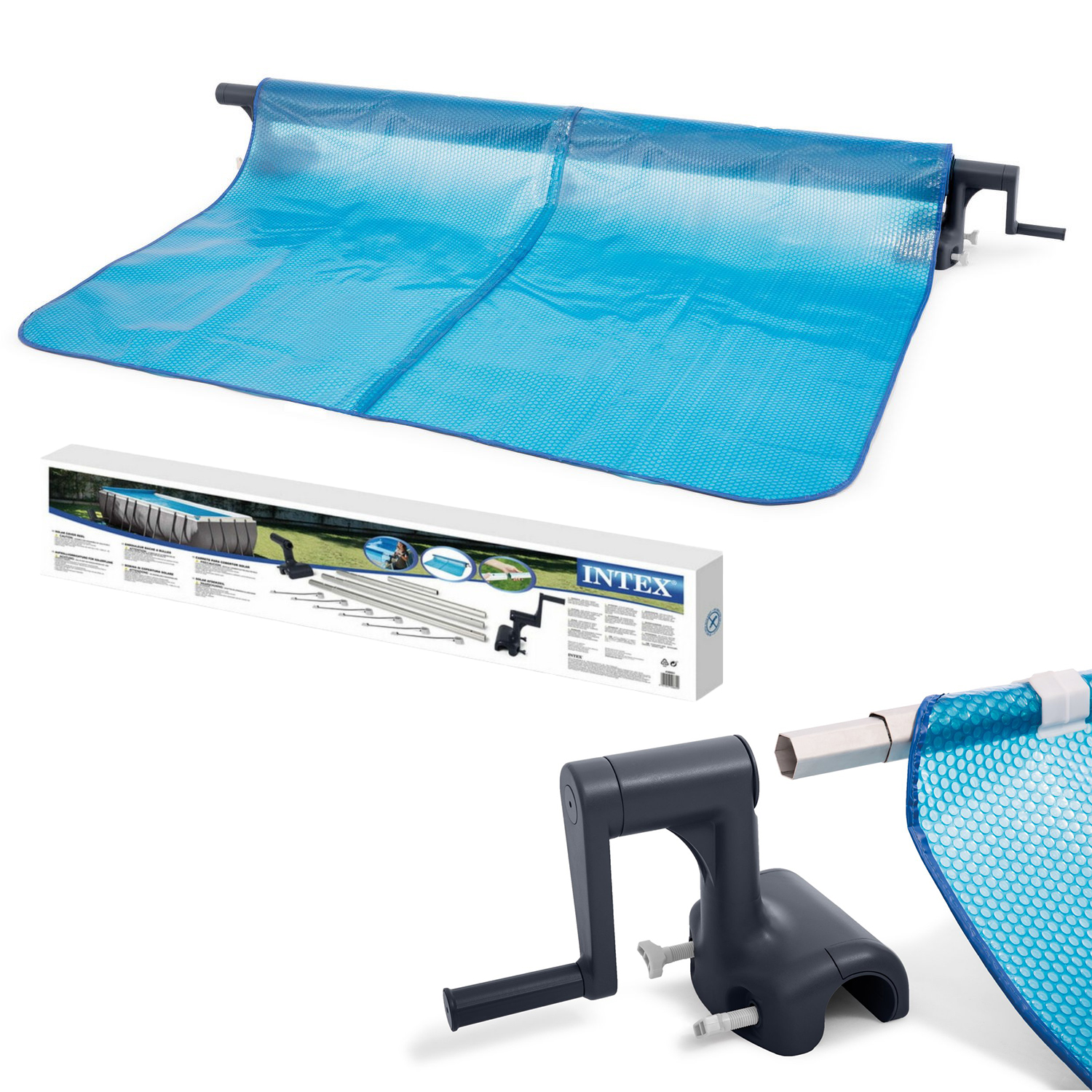 Solárny navíjač bazénovej fólie 274-488 cm pre rámové bazény INTEX 28051